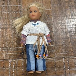 American Girl Mini Doll Julie Albright 6" Painted Eyes Retired no shoes